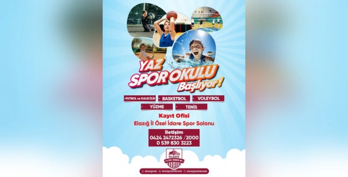 Elazığ Yaz Spor Okulları Başlıyor: 5-18 Yaş Arası Çocuklar İçin Kayıtlar Başladı