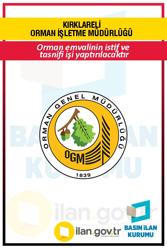KIRKLARELİ ORMAN İŞLETME MÜDÜRLÜĞÜ