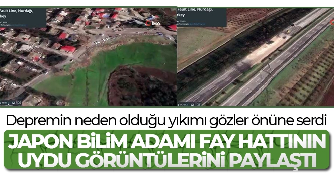 Japon bilim adamı fay hattının uydu görüntülerini paylaştı