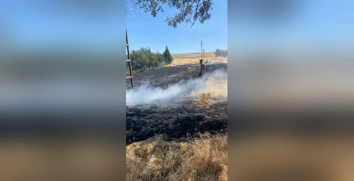 Elazığ'da ekili alanda yangın: İtfaiye söndürdü