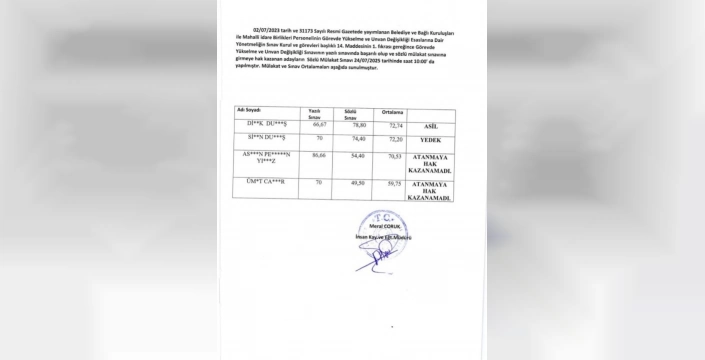 Dalaman Belediyesi'nde torpil skandalı: Başkanın kardeşi ve yengesi sınavı kazandı