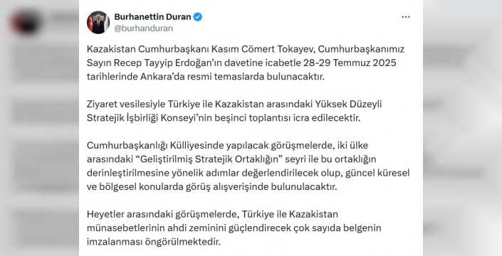 Erdoğan ve Tokayev Ankara'da Buluşuyor: Stratejik Ortaklık Güçlendirilecek