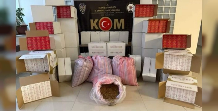 Manisa'da kaçak tütün operasyonu: Binlerce boş makaron ve kilolarca tütün ele geçirildi