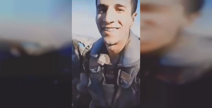 Metan gazına maruz kalarak şehit düşen Piyade Sözleşmeli Er Mahsun Yeşildemir'in son görüntüsü yürek burkuyor