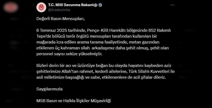 Pençe-Kilit Harekatı'nda metan gazı: şehit sayısı sekize yükseldi