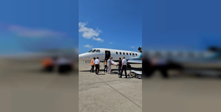 Trabzon'da hayati müdahale: İngiltere'ye giden hasta için oksijen ikmali yapıldı