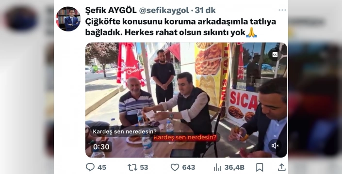 Tunceli Valisi Aygöl: Çiğköfte sonrası tatlı barışı