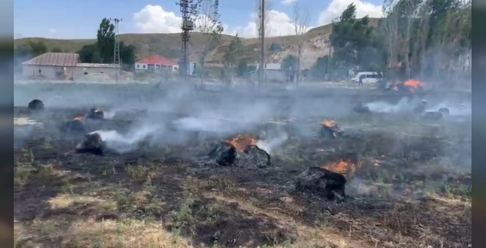 Yüksekova'da yangın: Yaklaşık 1500 bağ ot yandı