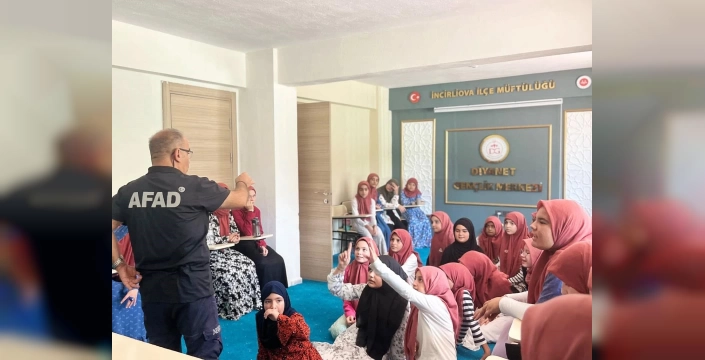 Aydın'da afet eğitimi: İncirliova Kur'an kursu öğrencilerine afet bilinci aşılandı
