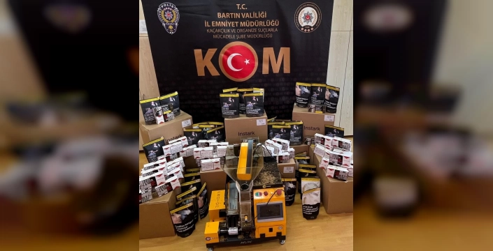 Bartın'da büyük operasyon: 12 bin boş makaron ve yüzlerce paket tütün ele geçirildi