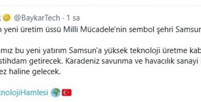 BAYKAR, Samsun'da dev yatırım yapıyor