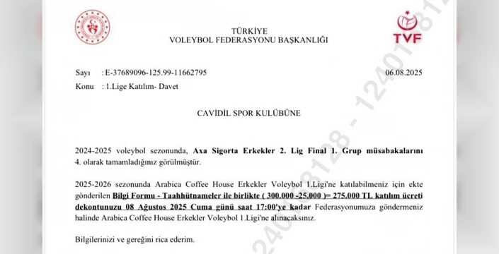 Cavidil Spor, 1. Lige Çıkmasına Rağmen Ligden Çekilebilir
