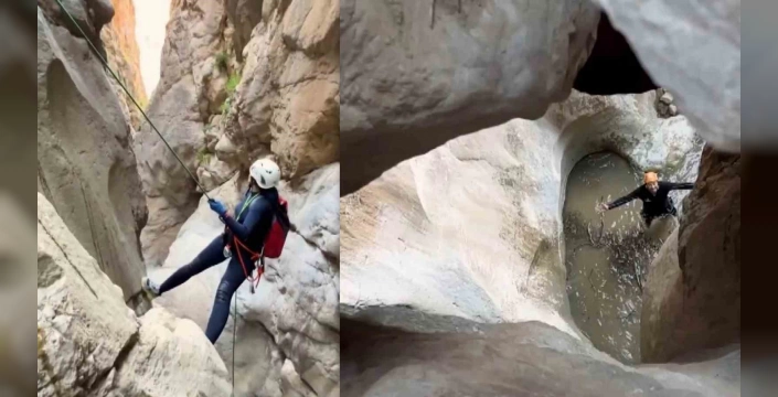 Erzincan'da 27 şelaleli kanyonun ilk geçişi gerçekleştirildi