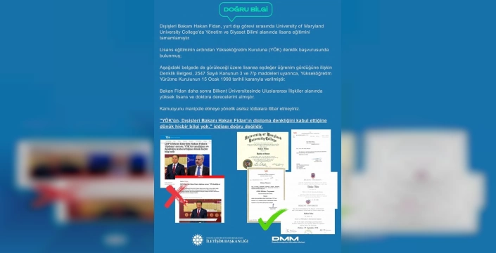 Hakan Fidan'ın diplomasına ilişkin iddialar yalanlandı