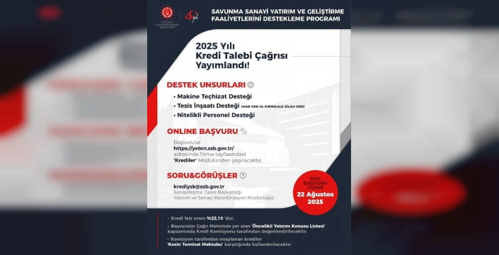SSB, 2025 yatırım kredileri için başvuruları almaya başladı