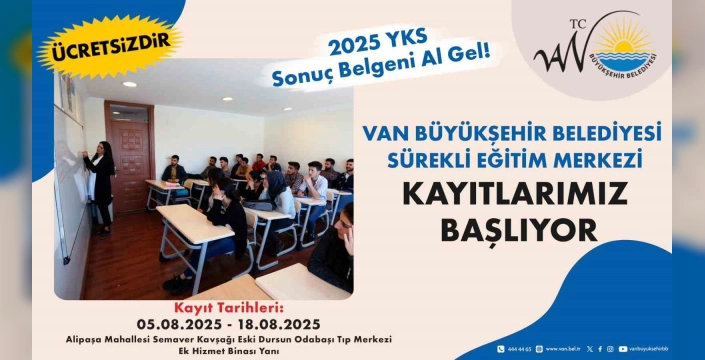 Van Büyükşehir Belediyesi Sürekli Eğitim Merkezi kayıtları başlıyor