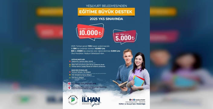Yeşilyurt Belediyesi'nden YKS Başarılılarına Ödül