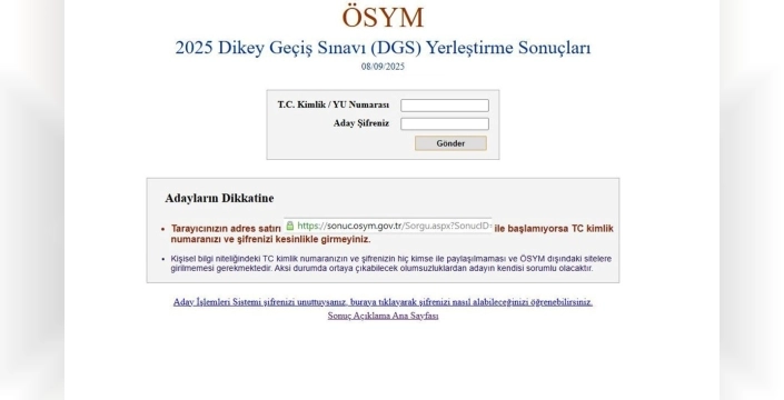 DGS 2025 Yerleştirme Sonuçları Açıklandı