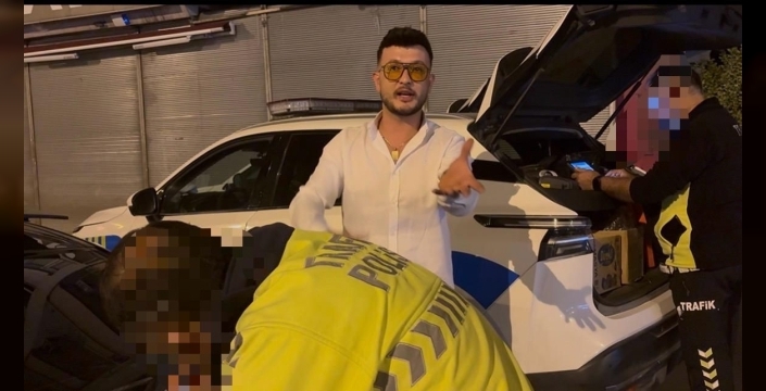 Ehliyetsiz sürücü polise yakalanınca gazeteciye rest çekti