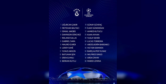 Galatasaray, Şampiyonlar Ligi kadrosunu açıkladı