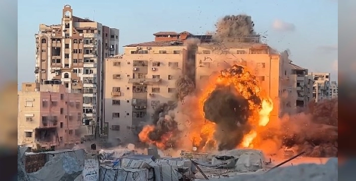 İsrail'in Gazze'deki saldırısı: Er-Ruya binası ve çevresi hedef alındı