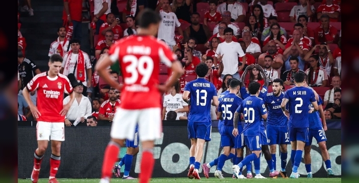 Karabağ, Benfica'yı 3-2 yenerek Şampiyonlar Ligi'nde sürpriz yaptı