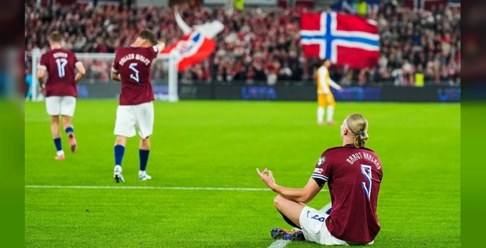 Norveç, Moldova'yı 11-1 yendi: Haaland 5 gol, 2 asistle parladı