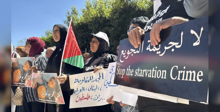 Ramallah'ta gösteri: İsrail'in Gazze'deki açlığı durdurun