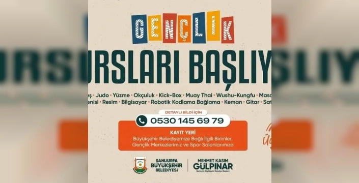 Şanlıurfa Büyükşehir Belediyesi: Gençlere Spor ve Kültür Kursları