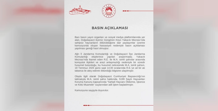 Doğubayazıt'ta Arazi Anlaşmazlığı: Atı Vurarak Öldürdü