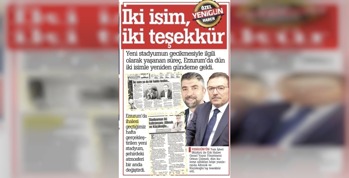 İki isim, iki teşekkür