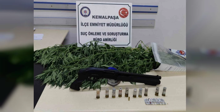 İzmir'de firari yakalandı: Bahçe evinde ruhsatsız silah ve Hint keneviri bulundu