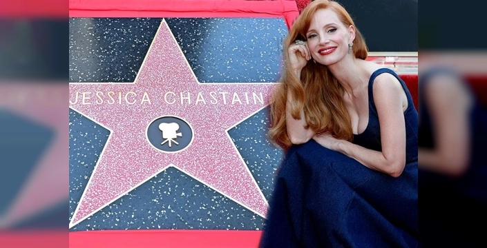Jessica Chastain, Hollywood'da yıldızını aldı