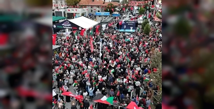 Ümraniye'den Gazze'ye büyük yürüyüş: On binler tek yürek oldu